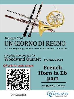 cover image of French Horn in Eb part of  part of "Un giorno di regno" for Woodwind Quintet